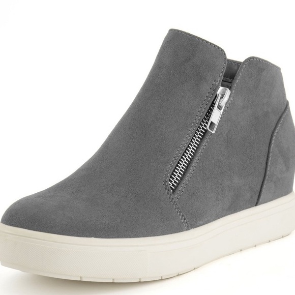 Universal Thread Gray Suede Wedge Sneakers - Picture 1 of 6